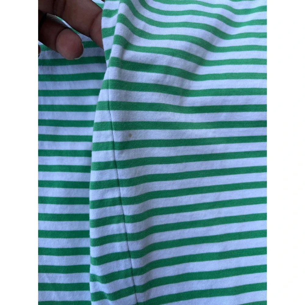 Polo Ralph Lauren Mens XL Green White Striped Short Sleeve Polo Shirt Cotton